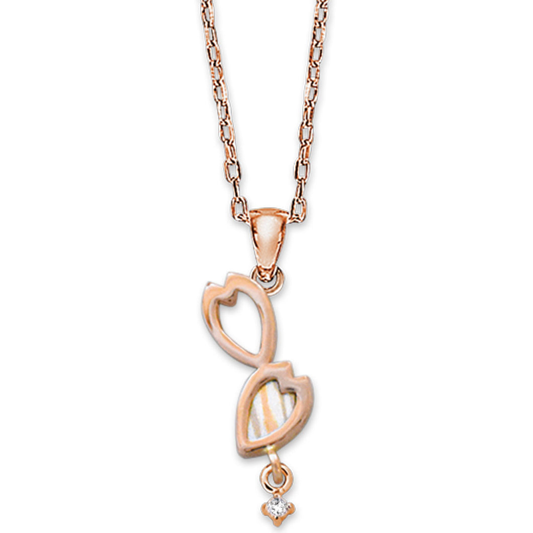 桜かさねペンダント(花びら)：ピンクゴールド