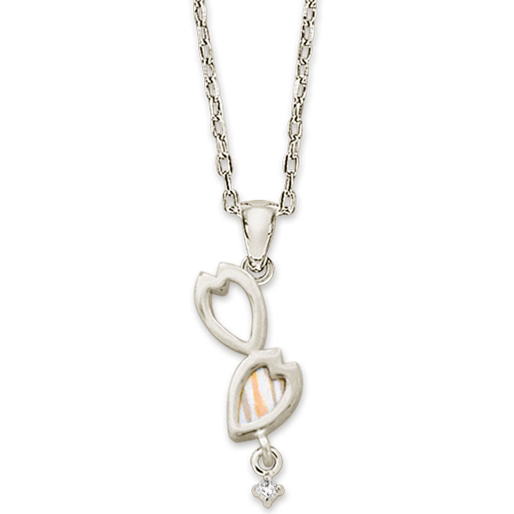 桜かさねペンダント(花びら)：ホワイドゴールド